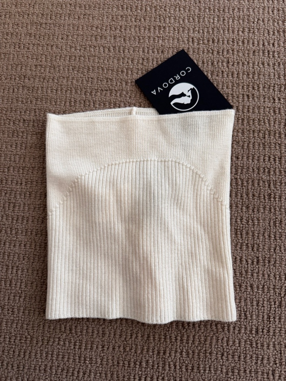 Cream Knit neckie- Ribbed neck gaiter Women’s Accessory